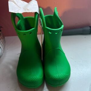 CROCS Vibrant Green Kids Rain Boots